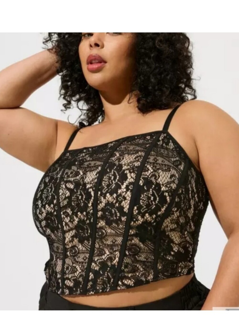 Torrid Lace Power Mesh Crop Corset, 4X/26